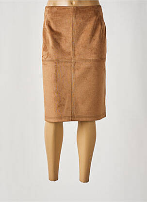 Jupe mi-longue coupe droite beige BARBARA LEBEK femme