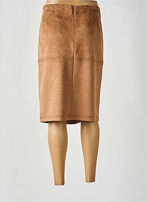 Jupe mi-longue coupe droite beige BARBARA LEBEK femme