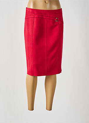 Jupe mi-longue coupe droite rouge CHRISTINE LAURE femme