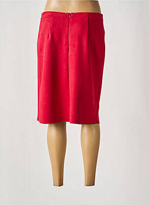 Jupe mi-longue coupe droite rouge CHRISTINE LAURE femme