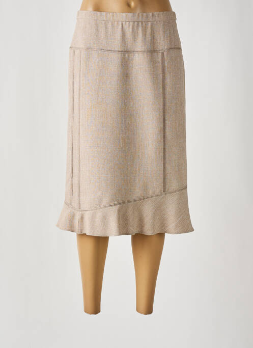 Jupe mi-longue beige FRANCE RIVOIRE pour femme
