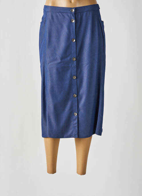 Jupe mi-longue bleu GUY DUBOUIS pour femme