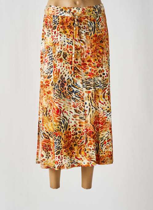 Jupe mi-longue orange BARBARA LEBEK pour femme