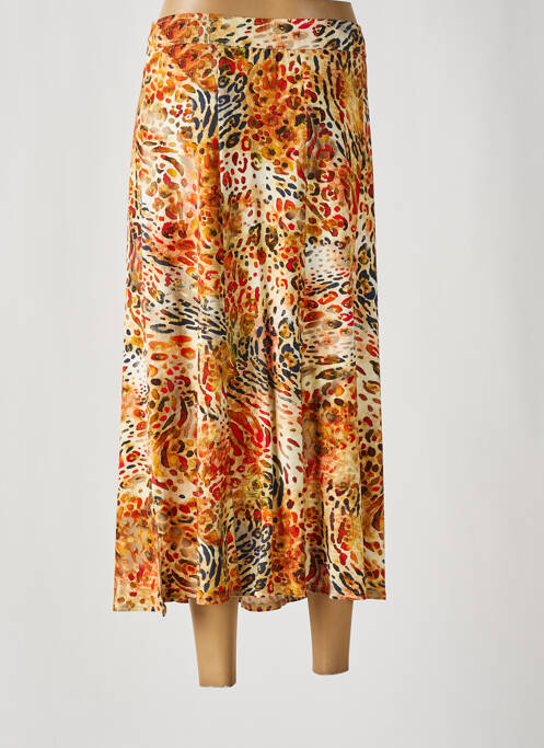 Jupe mi-longue orange BARBARA LEBEK pour femme