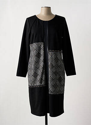 Robe mi-longue manches 3/4 manches 3/4 noir FRANCE RIVOIRE femme