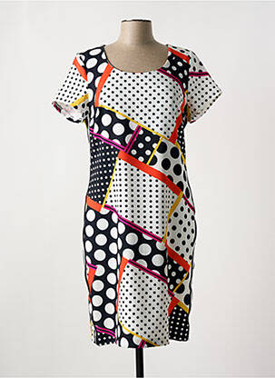 Robe mi-longue fermeture zippée au dos manches courtes noir MERI & ESCA femme