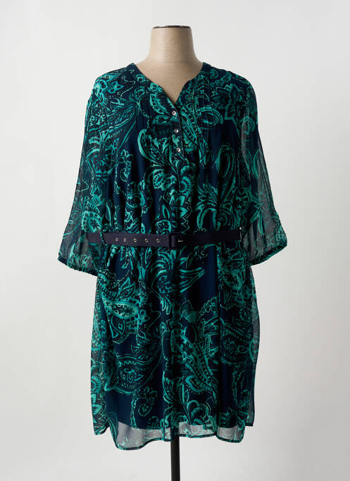 Robe mi-longue bleu CHRISTINE LAURE pour femme