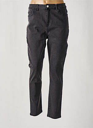 Pantalon droit fermeture zippée sous rabat boutonné noir VILA femme