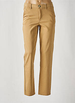 Pantalon chino fermeture zippée sous rabat boutonné beige VILA femme