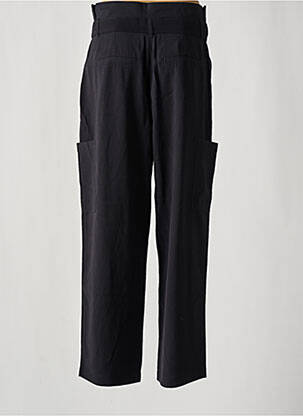 Pantalon droit fermeture zippée sous rabat avec crochet noir VILA femme