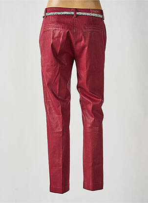 Pantalon chino fermeture zippée sous rabat boutonné taille normale rouge C'EST BEAU LA VIE femme