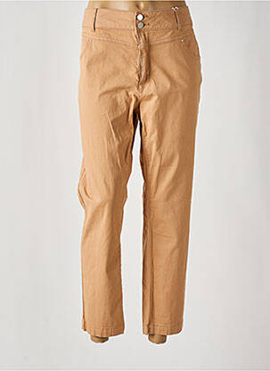 Pantalon droit fermeture zippée sous rabat boutonné beige C'EST BEAU LA VIE femme