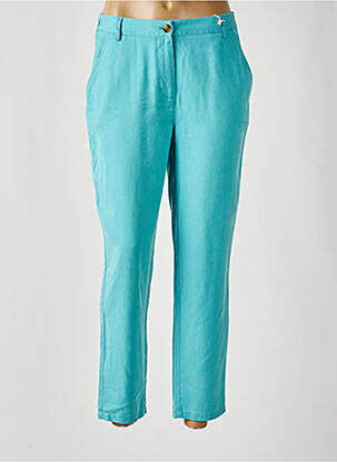 Pantalon 7/8 taille élastique bleu C'EST BEAU LA VIE femme
