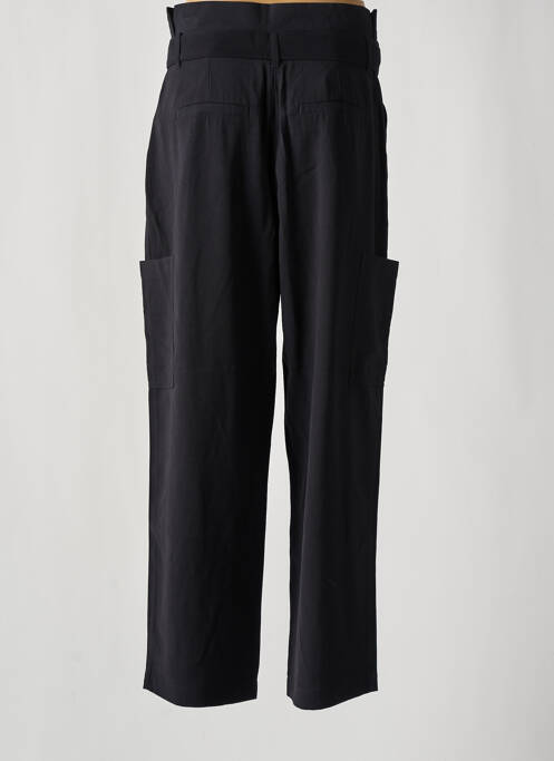 Pantalon droit fermeture zippée sous rabat avec crochet noir VILA femme