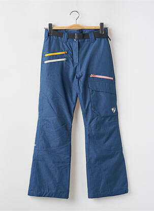 Pantalon droit fermeture zippée sous rabat pressionné taille élastique bleu ZIENER fille