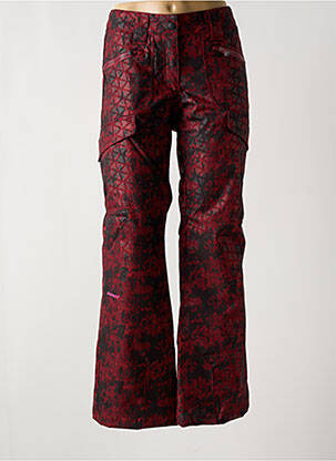 Pantalon droit fermeture zippée sous rabat avec crochet taille normale rouge ZIENER femme