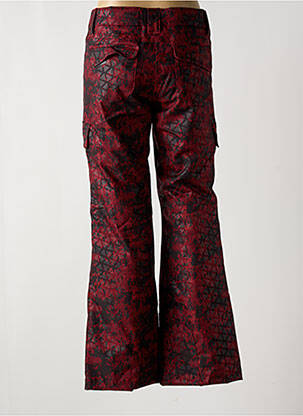 Pantalon droit fermeture zippée sous rabat avec crochet taille normale rouge ZIENER femme