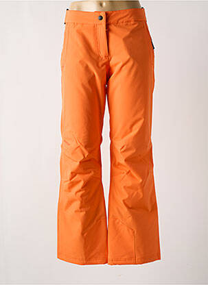 Pantalon droit fermeture zippée sous rabat avec crochet taille normale orange ZIENER femme