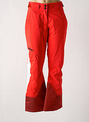 Pantalon droit fermeture zippée sous rabat avec crochet taille normale rouge ZIENER femme