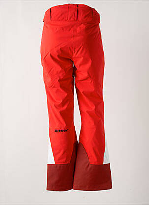 Pantalon droit fermeture zippée sous rabat avec crochet taille normale rouge ZIENER femme