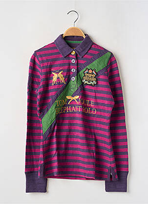Polo imprimé rayures manches longues violet JOULES femme