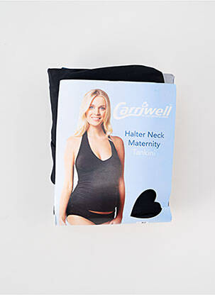 Maillot de bain maternité effet matière satinée noir CARRIWELL femme