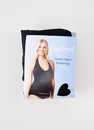 Maillot de bain maternité effet matière satinée noir CARRIWELL femme