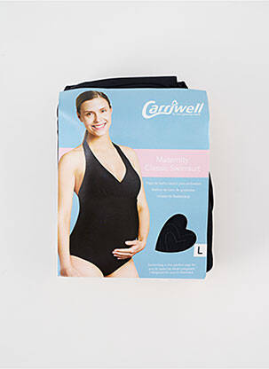 Maillot de bain maternité effet matière satinée noir CARRIWELL femme