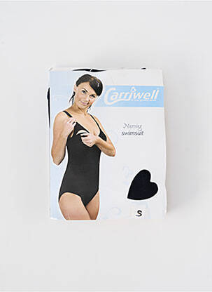 Maillot de bain maternité effet matière satinée noir CARRIWELL femme