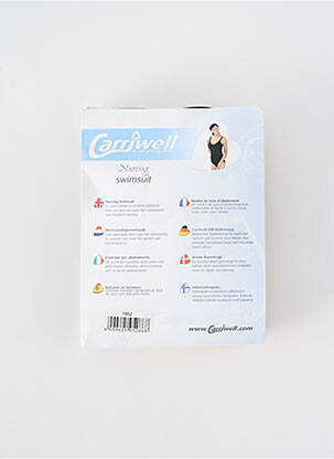 Maillot de bain maternité effet matière satinée noir CARRIWELL femme