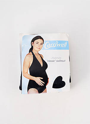 Maillot de bain maternité effet matière satinée noir CARRIWELL femme