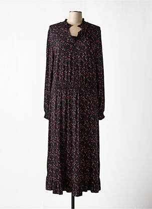 Robe longue manches longues manches longues noir SHEEGO femme