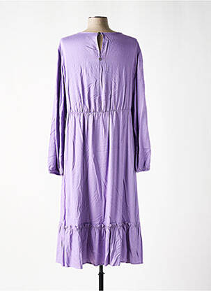 Robe mi-longue coupe fluide manches longues violet SHEEGO femme