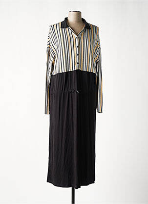 Robe longue manches longues manches longues noir SHEEGO femme