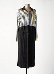 Robe longue manches longues manches longues noir SHEEGO femme
