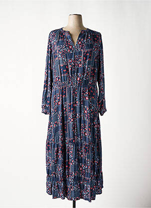 Robe longue manches longues manches longues bleu SHEEGO femme
