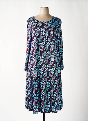 Robe longue manches longues manches longues bleu SHEEGO femme