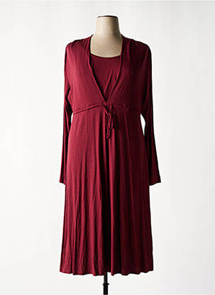 Robe longue manches longues manches longues rouge SHEEGO femme