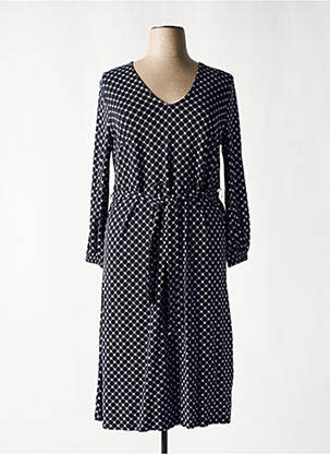 Robe mi-longue imprimé fantaisie manches longues noir SHEEGO femme