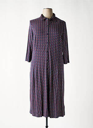 Robe mi-longue coupe fluide manches 3/4 bleu SHEEGO femme