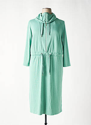 Robe mi-longue manches longues manches longues vert SHEEGO femme