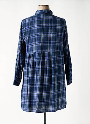 Robe courte coupe évasée manches longues bleu SHEEGO femme
