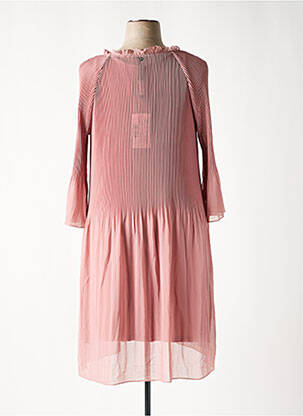 Robe mi-longue manches 3/4 manches 3/4 rose SHEEGO femme