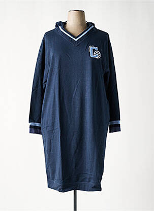Robe mi-longue manches longues manches longues bleu SHEEGO femme