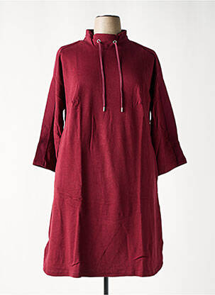 Robe mi-longue manches 3/4 manches 3/4 rouge SHEEGO femme