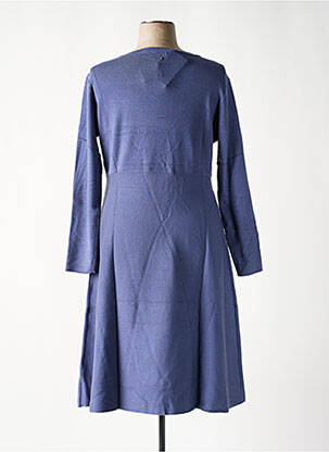 Robe pull col v manches longues bleu SHEEGO femme
