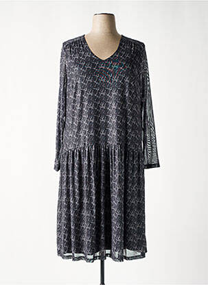 Robe mi-longue imprimé fantaisie manches longues gris SHEEGO femme