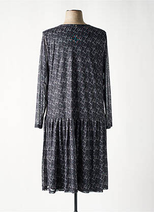 Robe mi-longue imprimé fantaisie manches longues gris SHEEGO femme