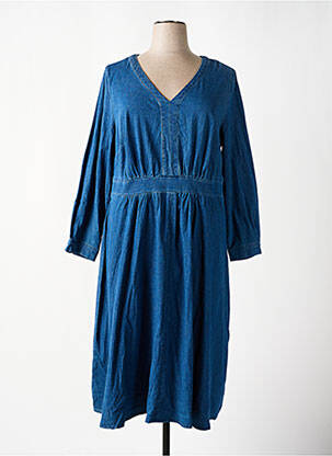 Robe longue manches longues manches longues bleu SHEEGO femme