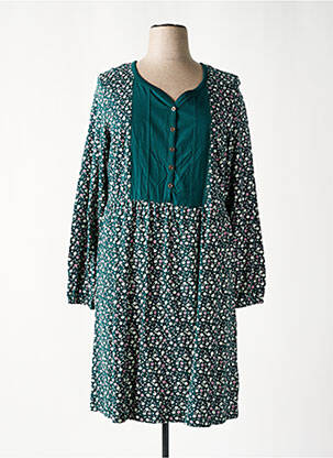 Robe mi-longue imprimé fantaisie manches longues vert SHEEGO femme